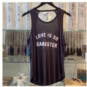 Spiritual Gangster Black Graphic Tank Top - "Love Is So Gangster"